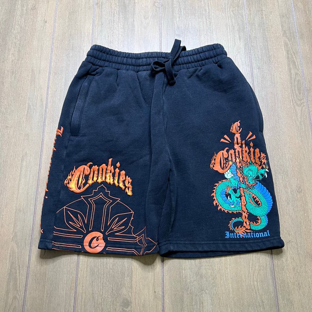 Cookies Clothing World On Fire Dragon Shorts Men Sz Medium NWT Y2K Retro